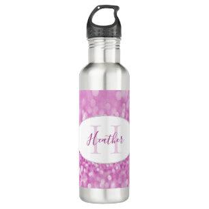 Magenta Glitter Persoonlijke waterflacon Waterfles