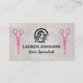 Magenta Glitter Salon Scissors | Logo Beauty Visitekaartje (Voorkant)