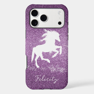 Magenta Glitter Unicorn Hoesje-Mate iPhone Case