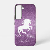 Magenta Glitter Unicorn Samsung Galaxy Hoesje (Achterkant)