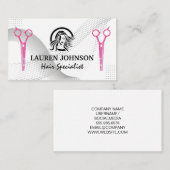 Magenta Glitterschaar Salon | Logo Kapsalon Visitekaartje (Voorkant / Achterkant)