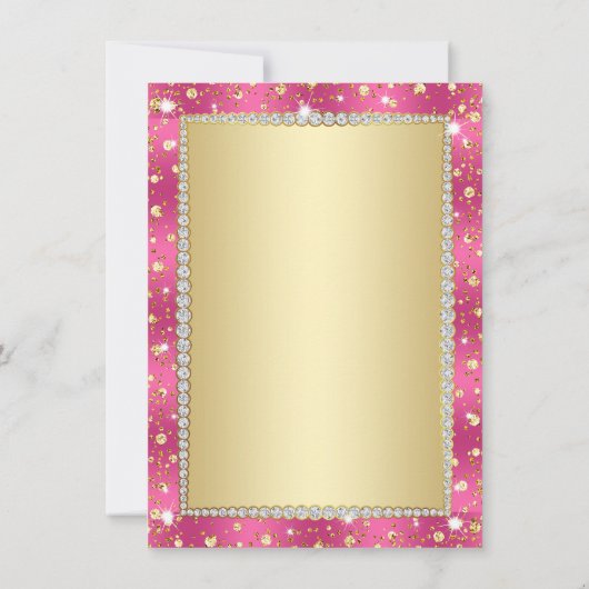 Magenta Gold 50ste verjaardag uitnodigingen (Achterkant)