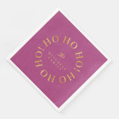 Magenta Gold Christmas Ho Ho Ho ID1009 Servet (Hoek)
