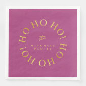 Magenta Gold Christmas Ho Ho Ho ID1009 Servet (Voorkant)