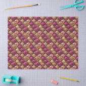 Magenta Gold Christmas Pattern#12 ID1009 Tissuepapier (Craft)
