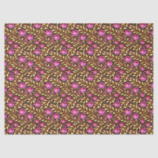 Magenta Gold Christmas Pattern#29 ID1009 Tissuepapier (Voorkant)