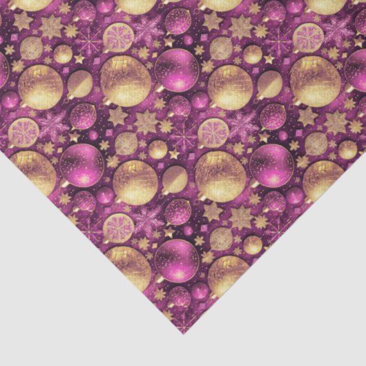 Magenta Gold Christmas Pattern#31 ID1009 Tissuepapier (Detail)