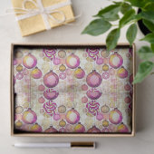 Magenta Gold Christmas Pattern#6 ID1009 Tissuepapier (Geschenk)