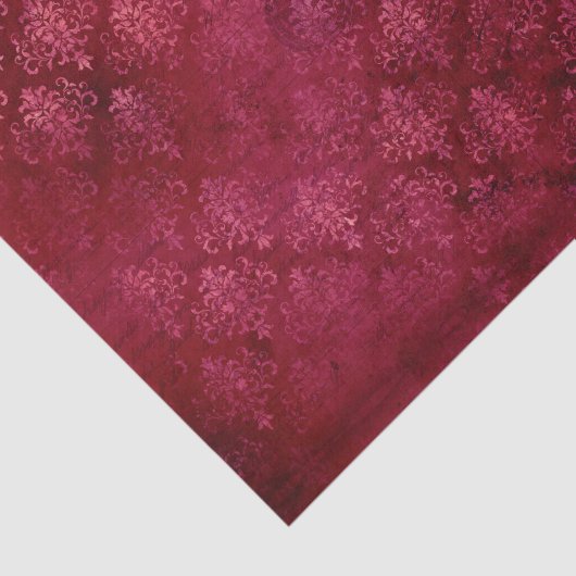 Magenta Gold Damask Grunge Textielpatroon Tissuepapier (Detail)