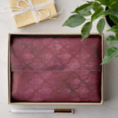 Magenta Gold Damask Grunge Textielpatroon Tissuepapier (Geschenk)