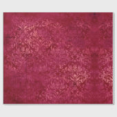  Magenta Gold Damask Grunge textuur Cadeaupapier (Vlak)