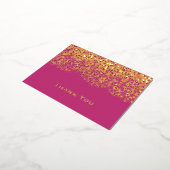 Magenta Gold Folie Bruiloft Dank u kaart (Gedraaid)
