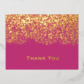 Magenta Gold Folie Bruiloft Dank u kaart (Voorkant)