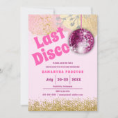 Magenta Gold Last Disco Retro Glam Bachelorette Kaart (Voorkant)
