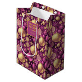 Magenta Gold Merry Merry Pattern # 31 ID1009 Medium Cadeauzakje (Voorkant Gekanteld)