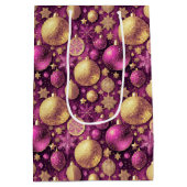 Magenta Gold Merry Merry Pattern # 31 ID1009 Medium Cadeauzakje (Achterkant)