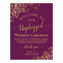 Magenta & Gold Stylish Unplugged Wedding Ceremony