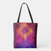 Magenta Golden Diamond Tree Tote Bag (Achterkant)