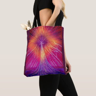 Magenta Golden Diamond Tree Tote Bag