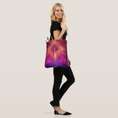 Magenta Golden Diamond Tree Tote Bag (Op model)