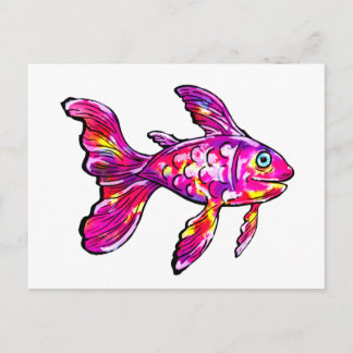 Magenta Goldfish Briefkaart