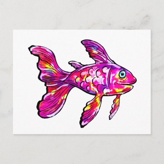 Magenta Goldfish Briefkaart (Voorkant)