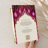 Magenta Goud Bloemengordijn Indische Hindoe Bruilo