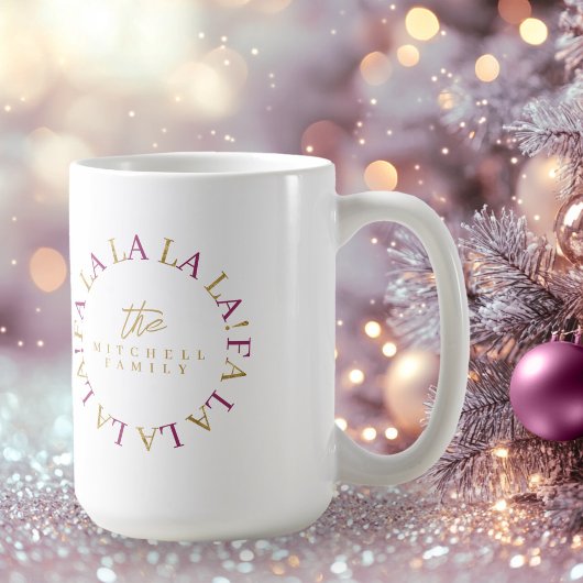 Magenta Goud Kerstmis Fa La ID1009 Koffiemok