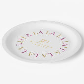 Magenta Goud Kerstmis Fa La ID1009 Papieren Bordje (Gekanteld)