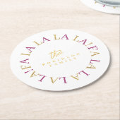 Magenta Goud Kerstmis Fa La ID1009 Ronde Kartonnen Onderzetter (Gebogen)