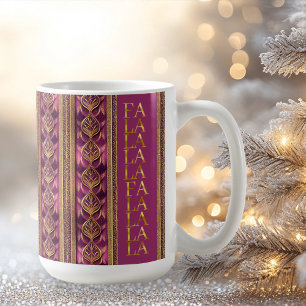 Magenta Goud Kerstmis Fa La Patroon # 27 ID1009 Koffiemok