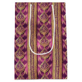 Magenta Goud Kerstmis Fa La Patroon # 27 ID1009 Medium Cadeauzakje (Achterkant)