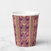 Magenta Goud Kerstmis Fa La Patroon # 27 ID1009 Papieren Bekers (Achterkant)