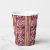 Magenta Goud Kerstmis Fa La Patroon # 27 ID1009 Papieren Bekers (Rechts)