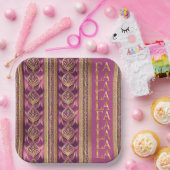 Magenta Goud Kerstmis Fa La Patroon # 27 ID1009 Papieren Bordje (Feest)