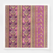 Magenta Goud Kerstmis Fa La Patroon # 27 ID1009 Servet (Voorkant)