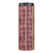 Magenta Goud Kerstmis Fa La Patroon # 27 ID1009 Thermosbeker (Achterkant)