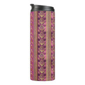 Magenta Goud Kerstmis Fa La Patroon # 27 ID1009 Thermosbeker (Geroteerd rechts)