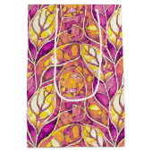 Magenta Goud Kerstmis Merry Patroon # 21 ID1009 Medium Cadeauzakje (Achterkant)