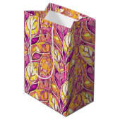 Magenta Goud Kerstmis Merry Patroon # 21 ID1009 Medium Cadeauzakje (Achterkant Gekanteld)