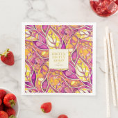 Magenta Goud Kerstmis Merry Patroon # 21 ID1009 Servet (Insitu)