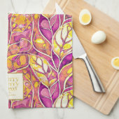 Magenta Goud Kerstmis Merry Patroon # 21 ID1009 Theedoek (Quarter Fold)