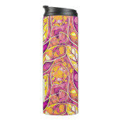 Magenta Goud Kerstmis Merry Patroon # 21 ID1009 Thermosbeker (Geroteerd rechts)