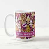 Magenta Goud Kerstmis Merry Patroon # 25 ID1009 Koffiemok (Links)
