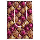 Magenta Goud Kerstmispatroon#12 ID1009 Medium Cadeauzakje (Achterkant)