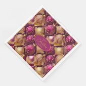 Magenta Goud Kerstmispatroon#12 ID1009 Servet (Hoek)