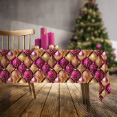 Magenta Goud Kerstmispatroon#12 ID1009 Tafelkleed
