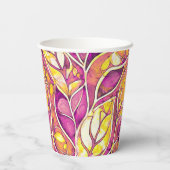 Magenta Goud Kerstmispatroon#21 ID1009 Papieren Bekers (Achterkant)