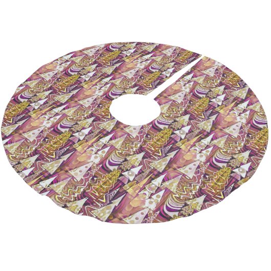 Magenta Goud Kerstmispatroon#25 ID1009 Kerstboom Rok (Gekanteld)