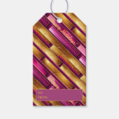 Magenta Goud Kerstmispatroon#28 ID1009 Cadeaulabel (Voorkant)